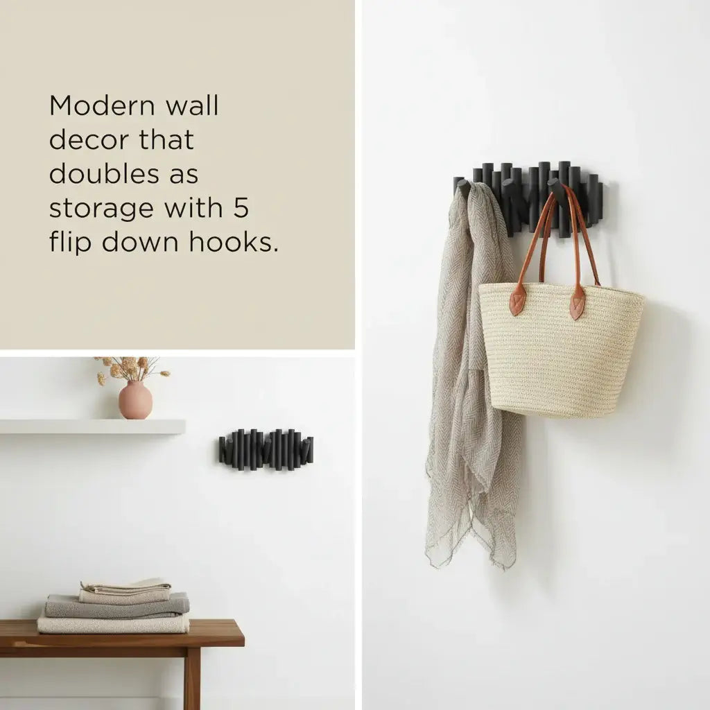 Wall-mounted coat rack with retractable pegs Retractable-3
