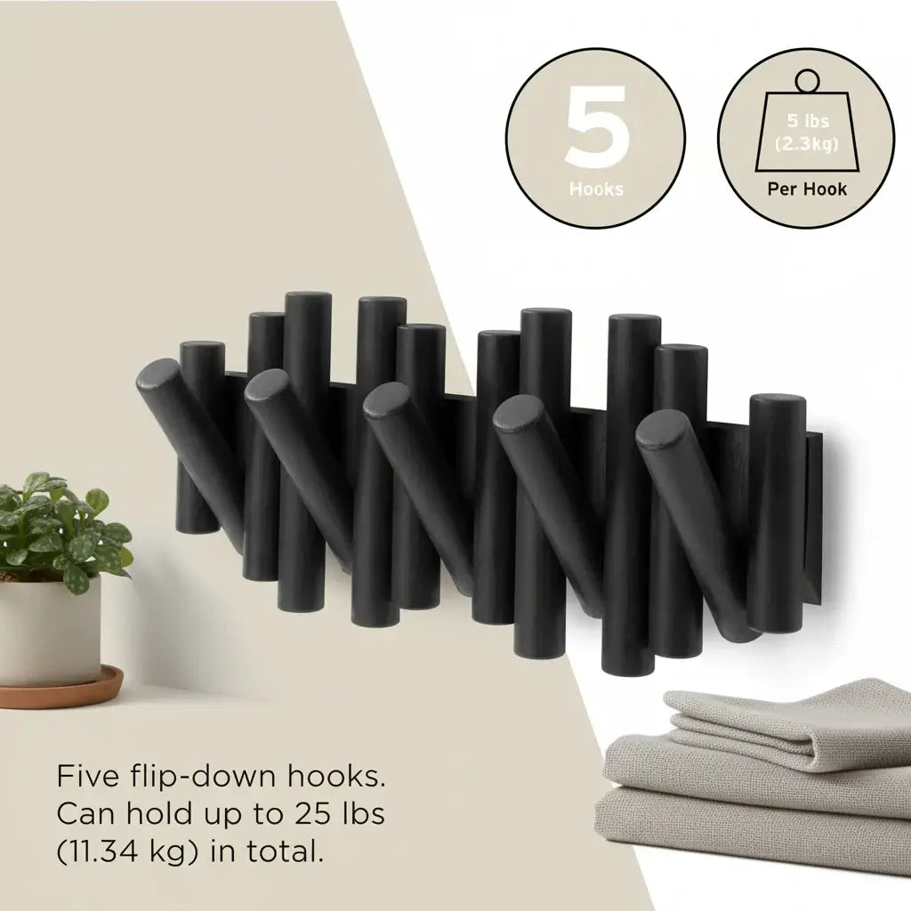 Wall-mounted coat rack with retractable pegs Retractable-4