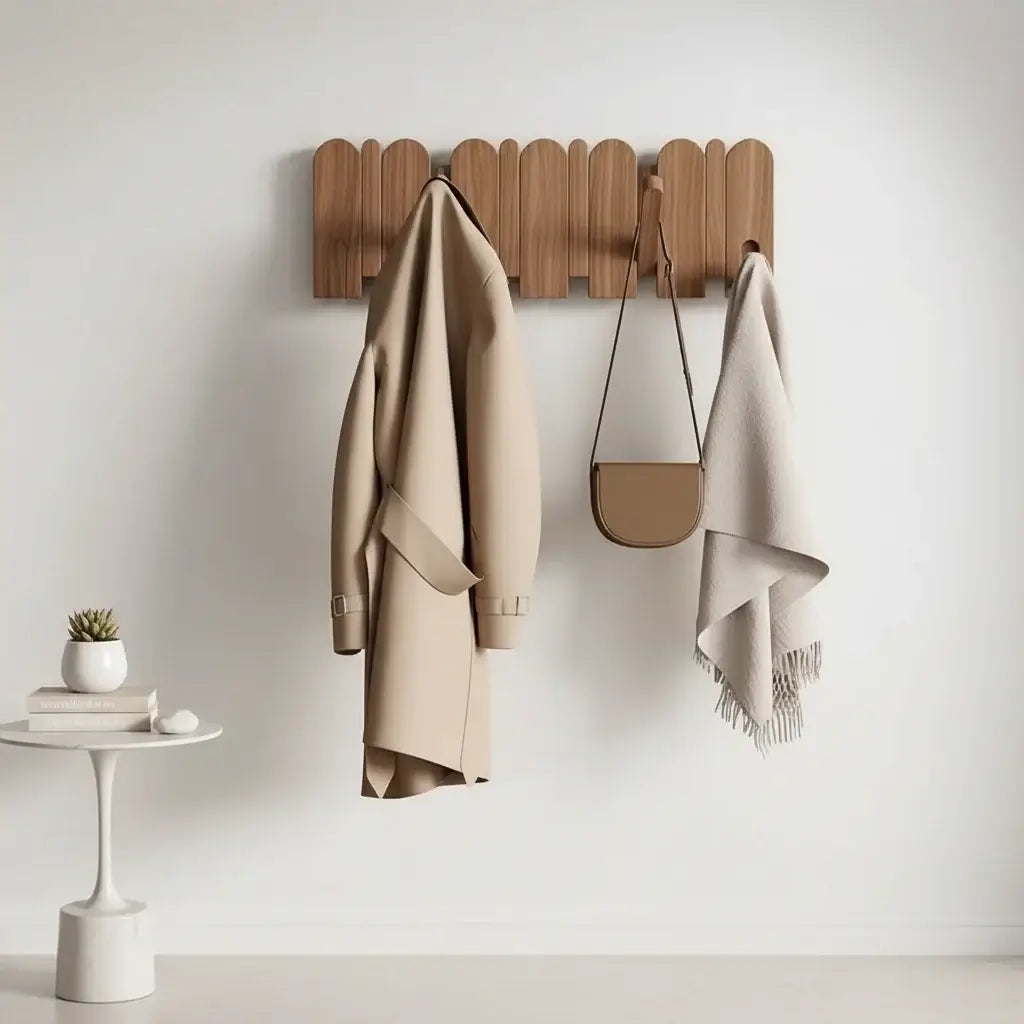 walnut wood wall mounted coat rack Wall Mount,Wall Mounted Coat Rack-1