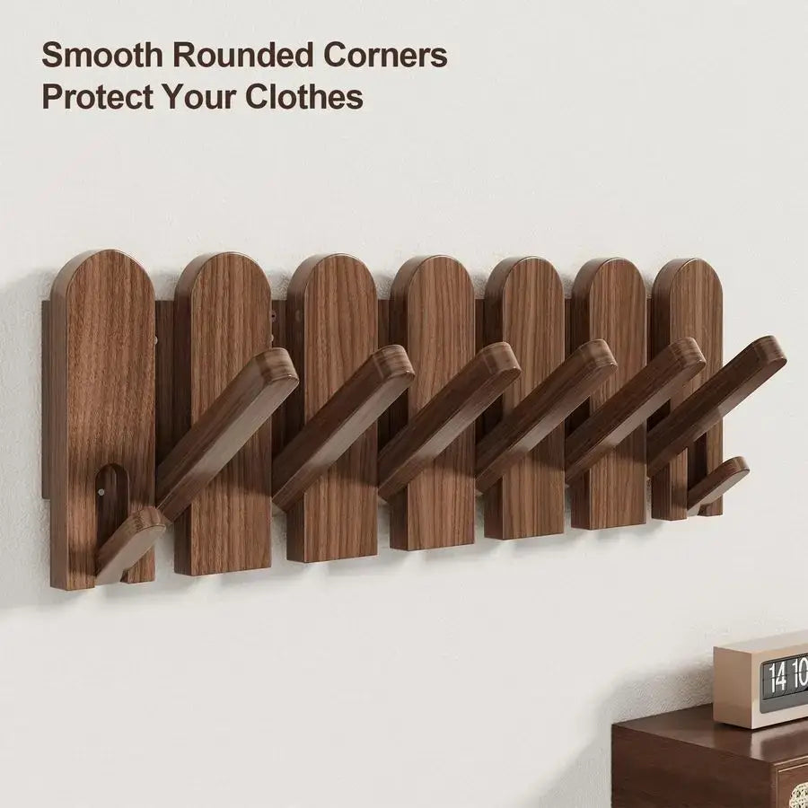 walnut wood wall mounted coat rack Wall Mount,Wall Mounted Coat Rack-4